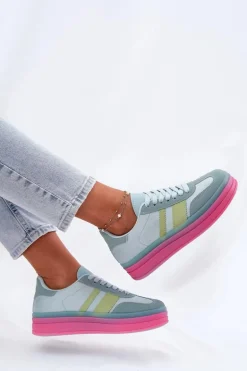 Niskie Sneakersy Na Platformie Niebieskie Ovivene