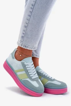Niskie Sneakersy Na Platformie Niebieskie Ovivene