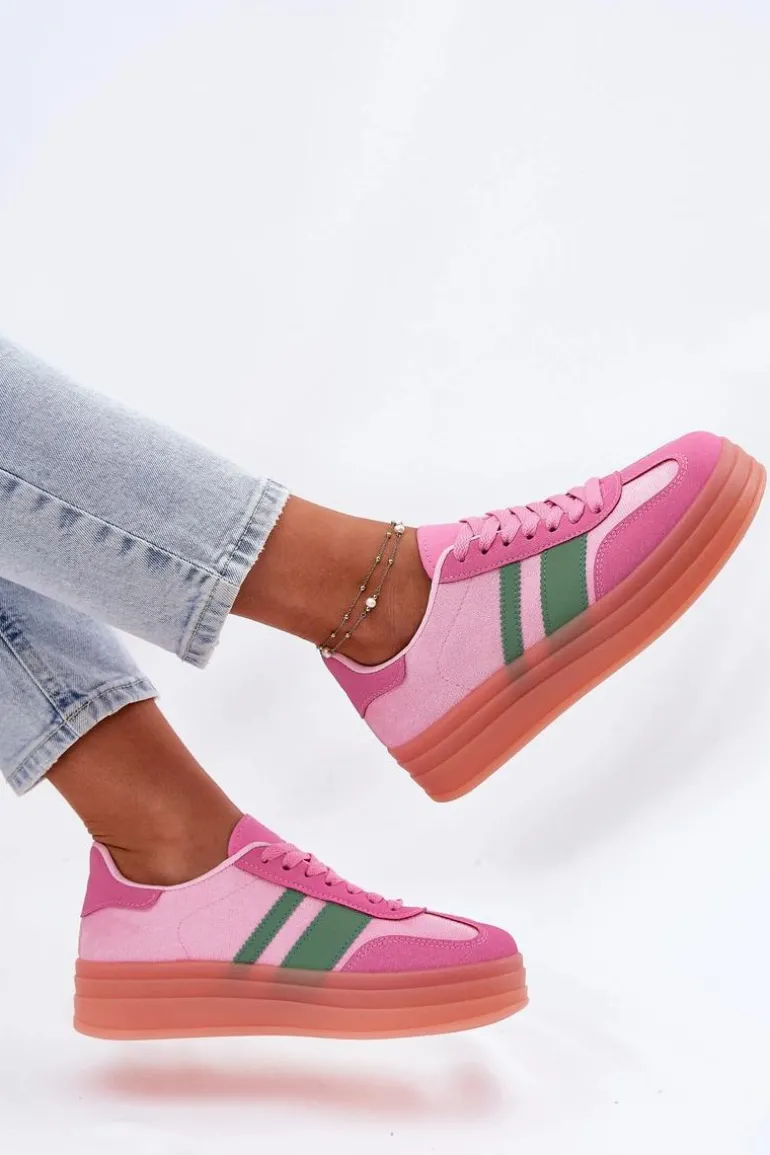 Niskie Sneakersy Na Platformie Różowe Ovivene