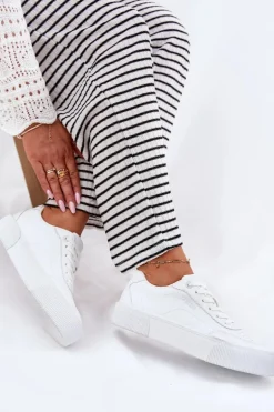 Niskie Sneakersy Z Eko Skóry Big Star RR274303 Białe