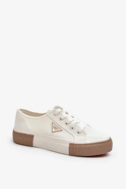 Niskie Trampki Damskie Białe Enalae
