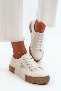 Niskie Trampki Damskie Białe Enalae