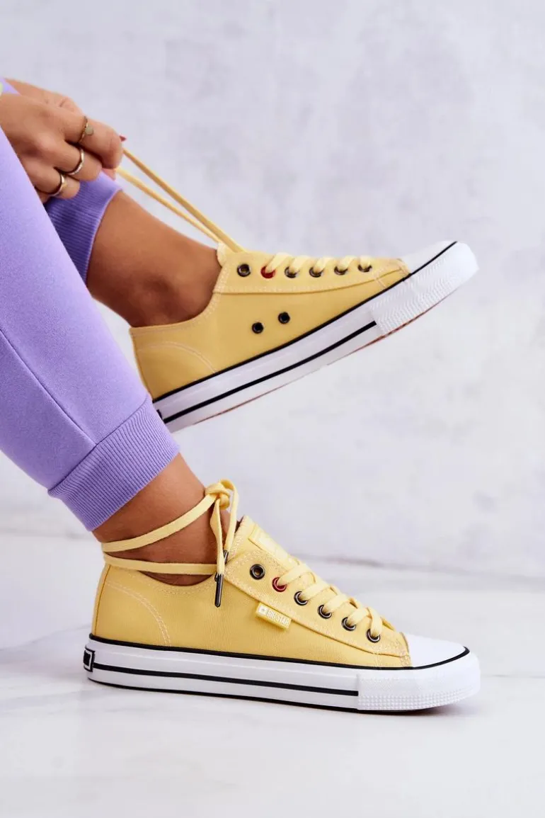 Niskie Trampki Damskie Big Star JJ274A002 Żółte