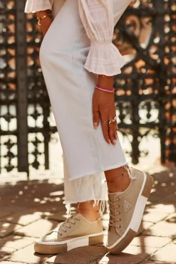 Niskie Trampki Damskie Brązowe Enalae