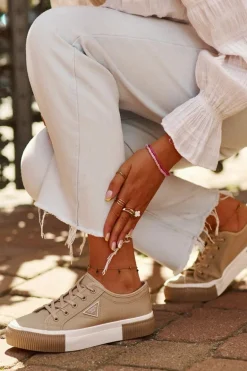 Niskie Trampki Damskie Brązowe Enalae