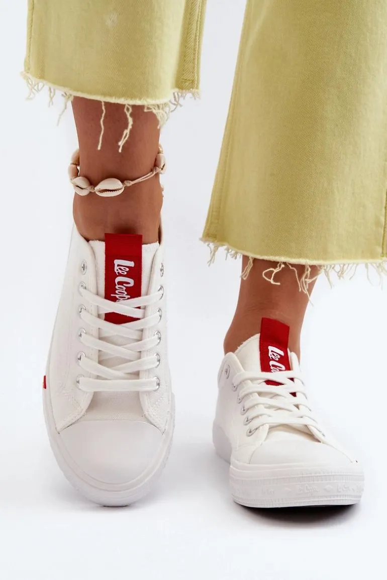 Niskie Trampki Damskie Lee Cooper LCW-24-31-2239 Białe