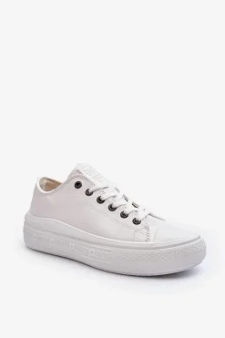 Niskie Trampki Damskie Ocieplane Białe Big Star MM274029