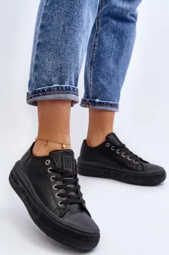 Niskie Trampki Damskie Ocieplane Czarne Big Star MM274031