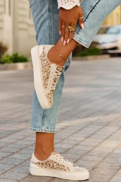 Niskie Trampki Damskie Panterka Lee Cooper LCW-25-02-3330L Beżowe