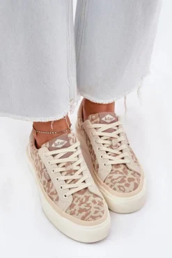 Niskie Trampki Damskie Panterka Lee Cooper LCW-25-02-3330L Beżowe