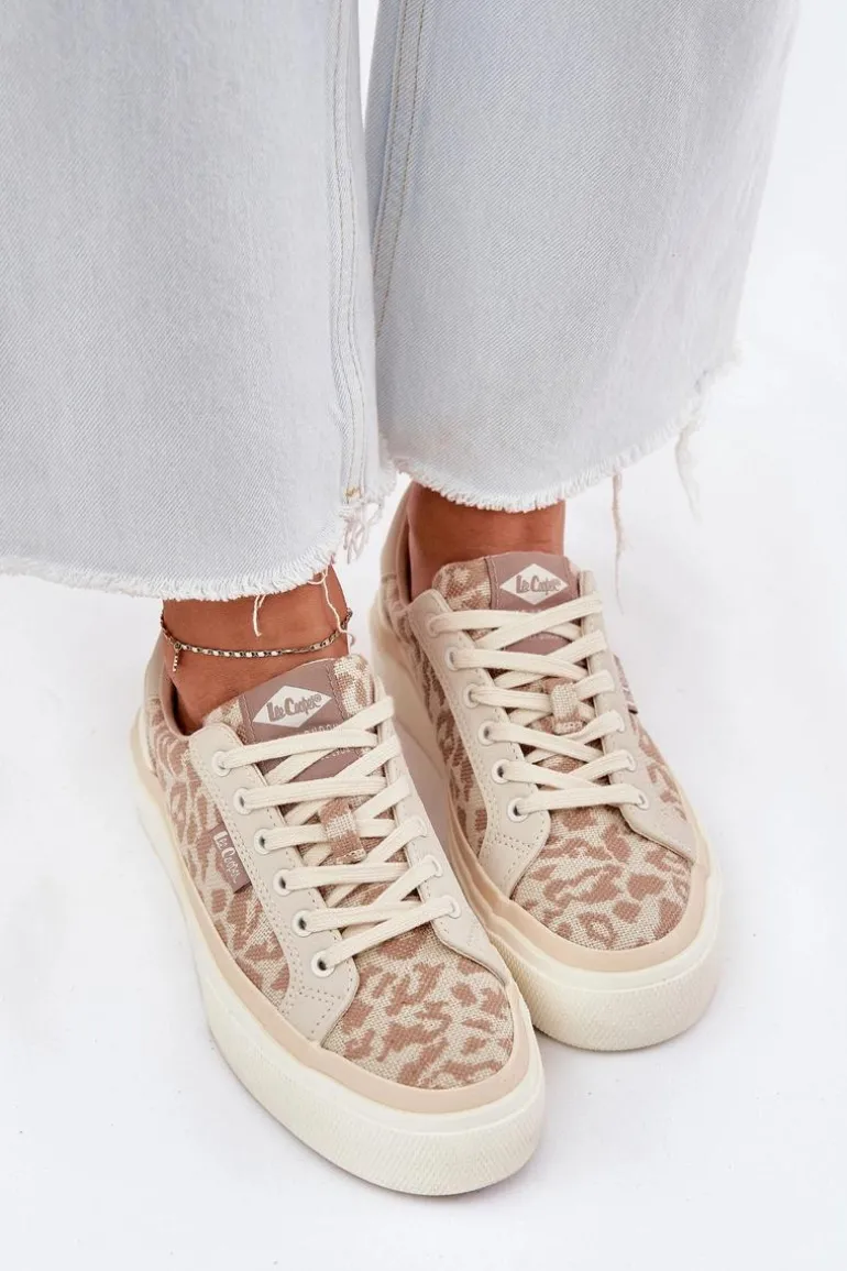 Niskie Trampki Damskie Panterka Lee Cooper LCW-25-02-3330L Beżowe