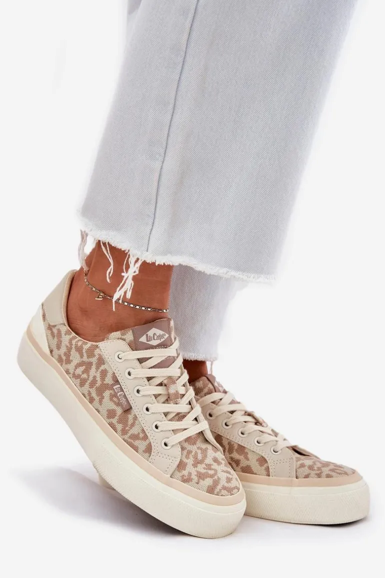 Niskie Trampki Damskie Panterka Lee Cooper LCW-25-02-3330L Beżowe