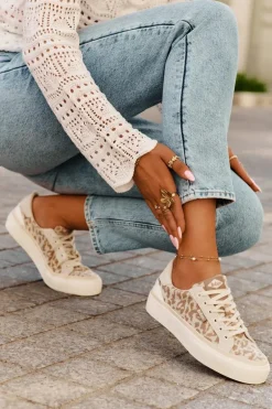 Niskie Trampki Damskie Panterka Lee Cooper LCW-25-02-3330L Beżowe