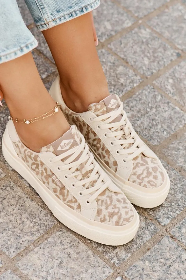 Niskie Trampki Damskie Panterka Lee Cooper LCW-25-02-3330L Beżowe