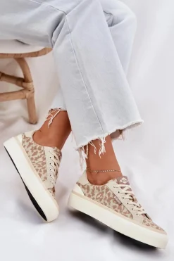 Niskie Trampki Damskie Panterka Lee Cooper LCW-25-02-3330L Beżowe