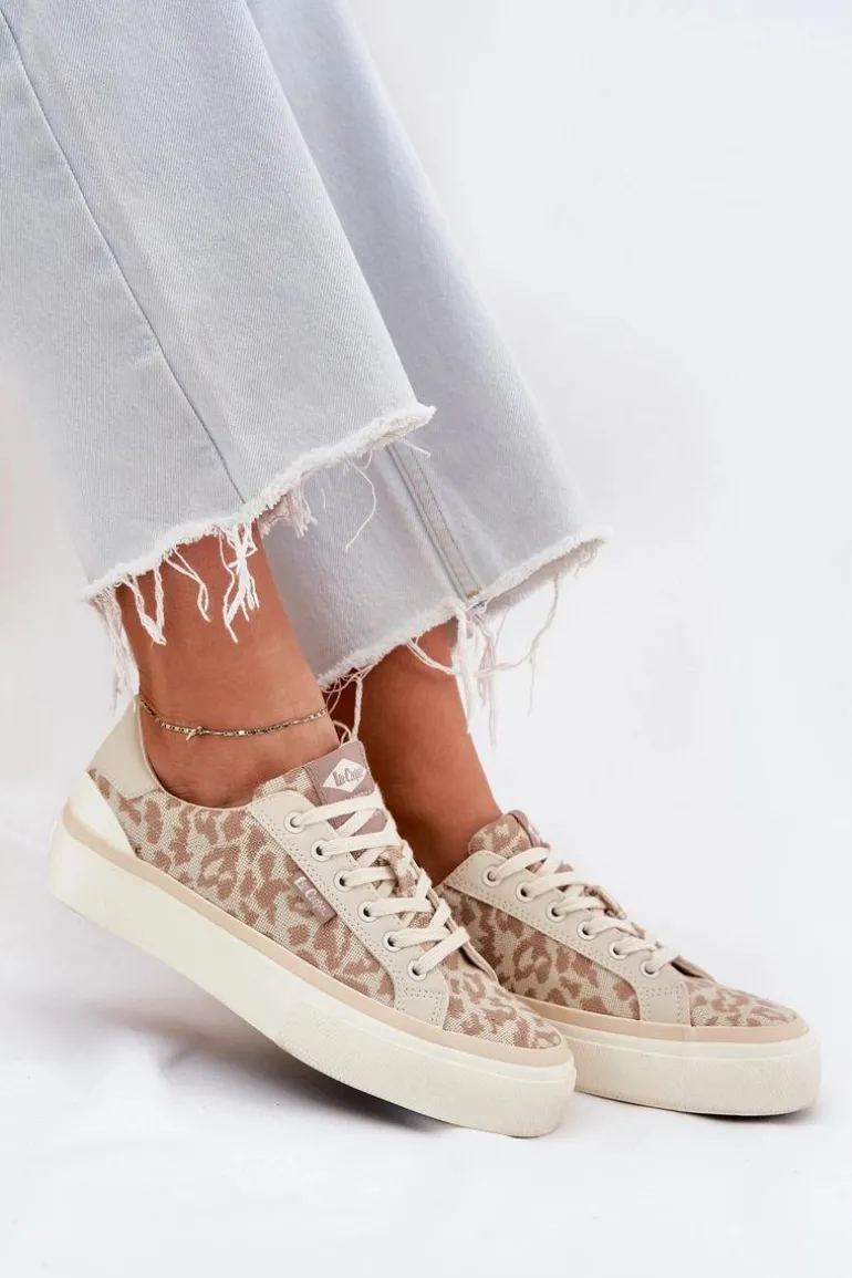 Niskie Trampki Damskie Panterka Lee Cooper LCW-25-02-3330L Beżowe