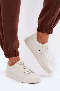 Niskie Trampki Damskie Z Eko Skóry Big Star NN274578 Beżowe