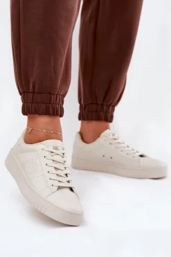 Niskie Trampki Damskie Z Eko Skóry Big Star NN274578 Beżowe