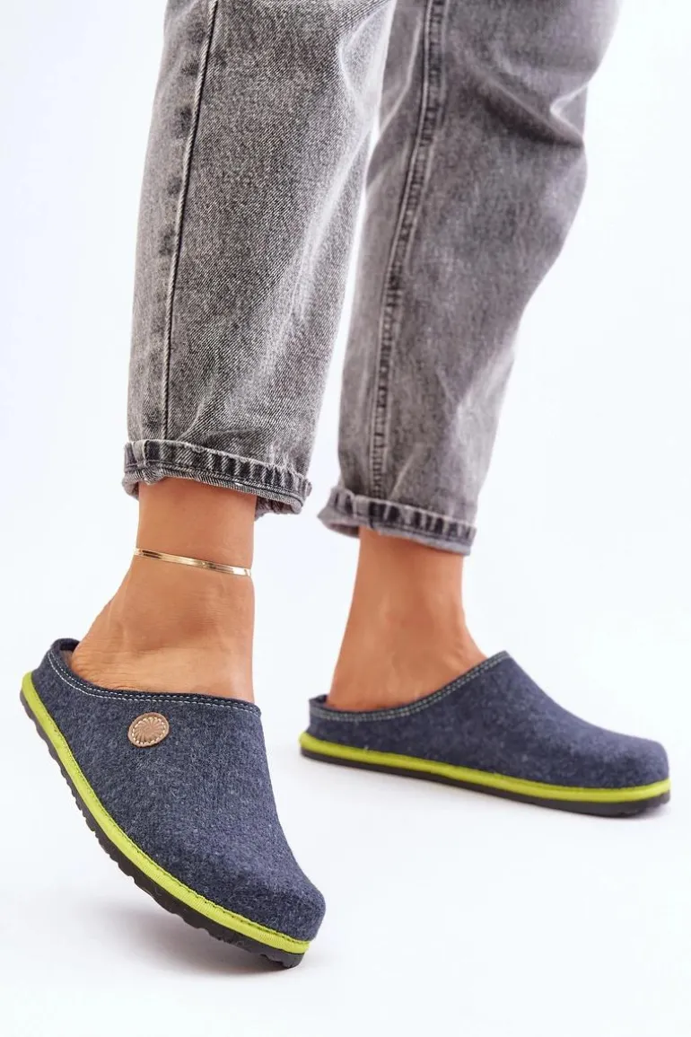 Obuwie Domowe Damskie Kapcie Inblu CS000039 Granatowe