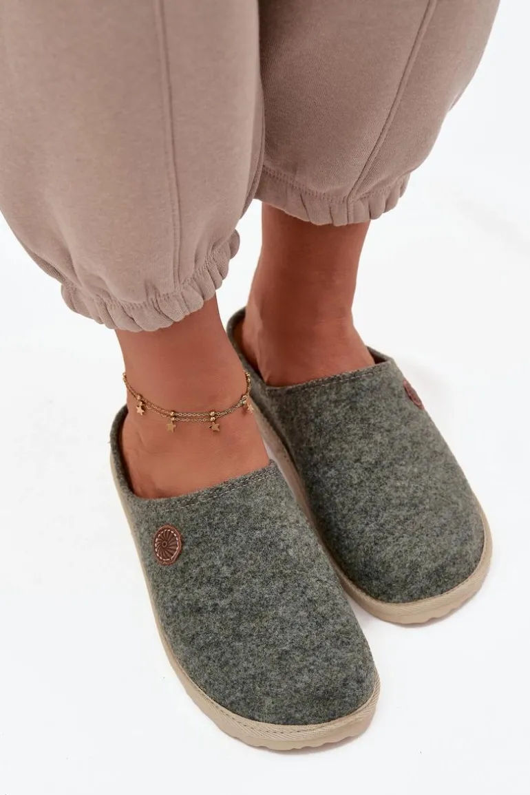 Obuwie Domowe Kapcie Damskie Inblu CS000047 Zielone