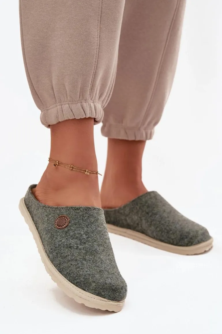 Obuwie Domowe Kapcie Damskie Inblu CS000047 Zielone