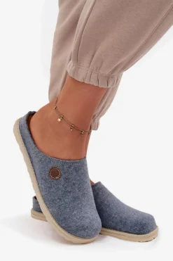 Obuwie Domowe Kapcie Damskie Inblu CS000047 Błękitne