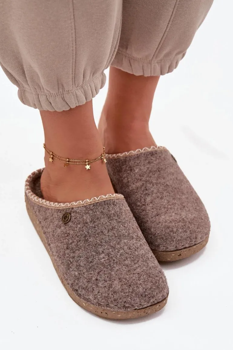 Obuwie Domowe Kapcie Damskie Inblu ED000031 Beżowe