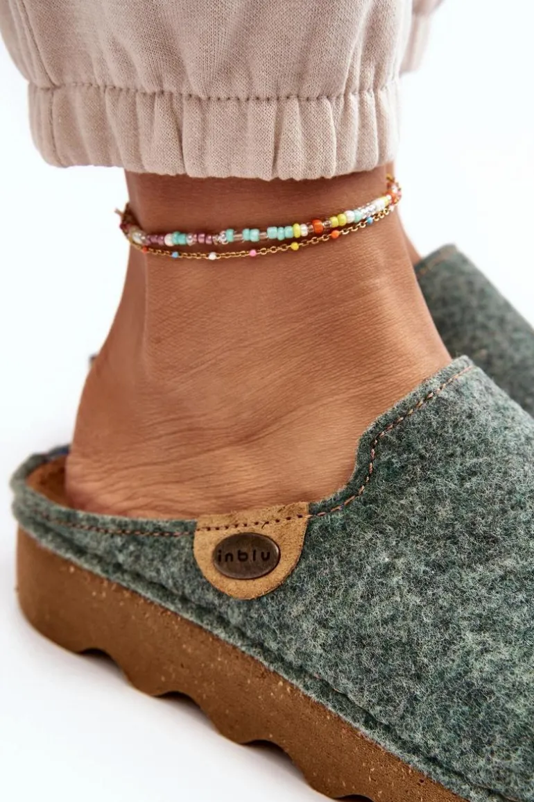 Obuwie Domowe Kapcie Damskie Profilaktyczne Inblu DK000011 Zielone