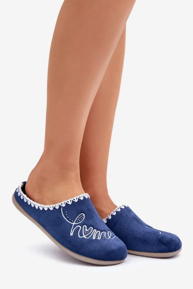 Obuwie Domowe Kapcie Damskie Inblu GF000026 Granatowe