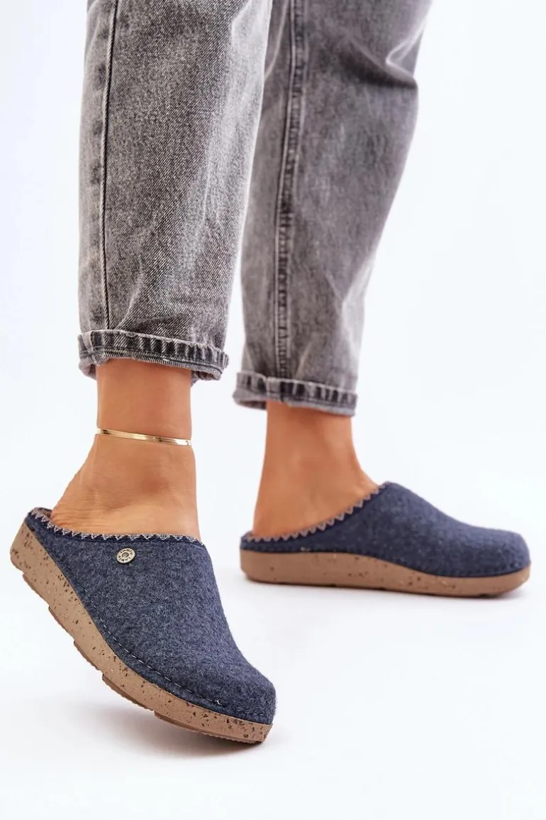 Obuwie Domowe Kapcie Damskie Inblu ED000018 Grnatowe