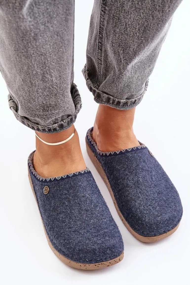 Obuwie Domowe Kapcie Damskie Inblu ED000018 Grnatowe