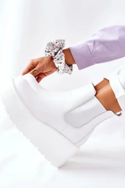 Ocieplane Botki Białe Montiano