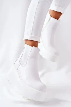 Ocieplane Botki Białe Montiano