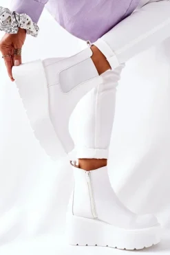 Ocieplane Botki Białe Montiano