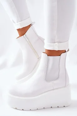 Ocieplane Botki Białe Montiano