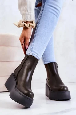 Ocieplane Botki Ciemnozielone Montiano