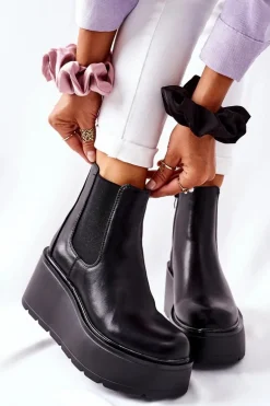 Ocieplane Botki Czarne Montiano