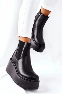 Ocieplane Botki Czarne Montiano