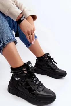 Ocieplane Botki Damskie Na Platformie Lee Cooper LCJ-23-44-1984 Czarne