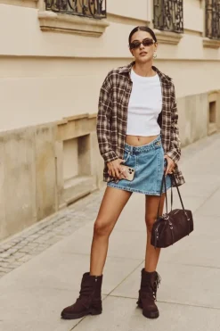 Ocieplane Botki Damskie Z Frędzlami I Klarami Na Płaskim Obcasie Czekoladowe Helianne