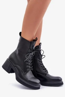 Ocieplane Botki Damskie Ze Skóry Naturalnej Vinceza 66671 Czarne