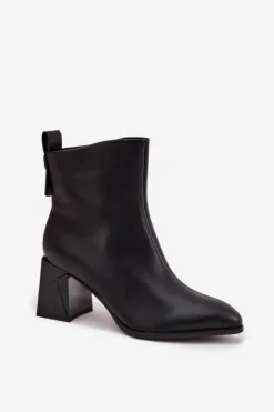 Ocieplane Botki Na Słupku Z Naturalnej Skóry Vinceza 66812 Czarne