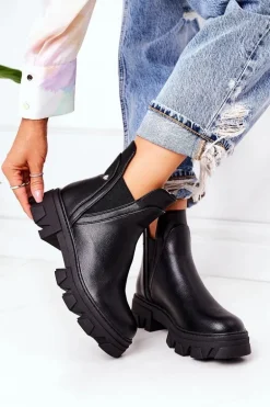 Ocieplane Botki Sztyblety Czarne Hashtag