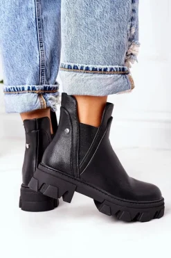 Ocieplane Botki Sztyblety Czarne Hashtag