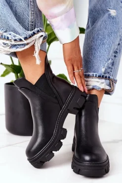 Ocieplane Botki Sztyblety Czarne Hashtag