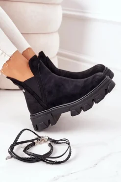 Ocieplane Botki Sztyblety Czarne Good Idea