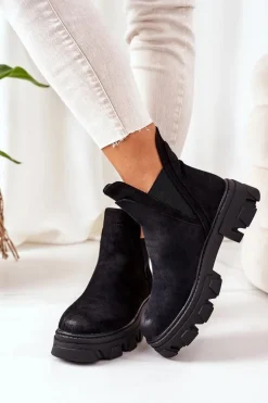 Ocieplane Botki Sztyblety Czarne Good Idea