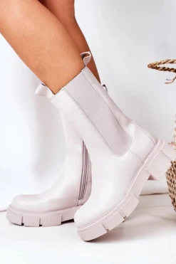 Ocieplane Botki Sztyblety Szare Must Have