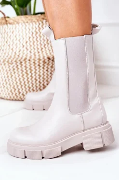 Ocieplane Botki Sztyblety Szare Must Have