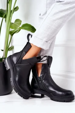 Ocieplane Botki Sztyblety Czarne Rock It